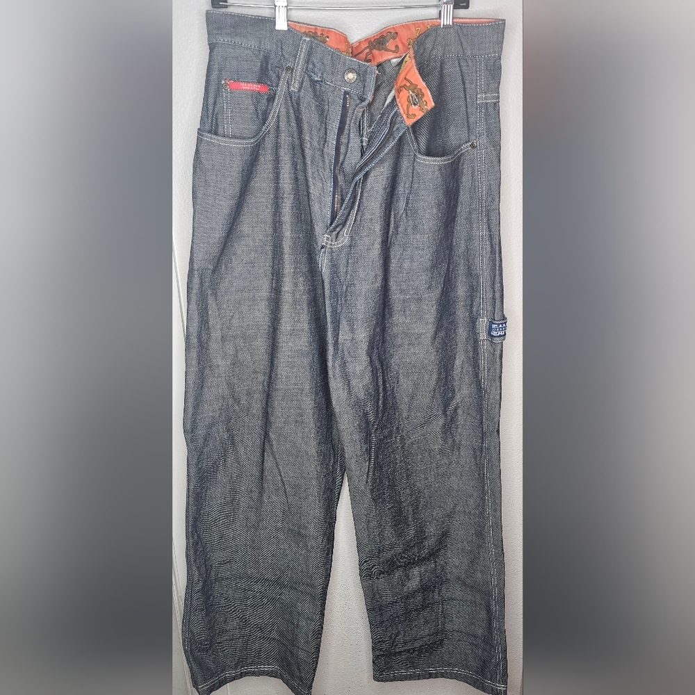 History Iceberg Dark Metallic Men's Baggy Carpenter Scooby Doo Jeans Size 38
